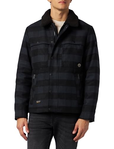 camel active Kurtka męska, Check Night Blue, 56