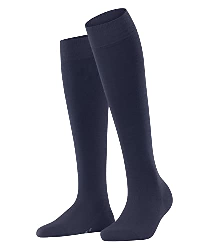 FALKE Damskie skarpety do kolan Softmerino - mieszanka wełny merynosów i bawełny, wiele kolorów, rozmiary 35-42, 1 para - długie, ciepłe, idealne do noszenia z kozakami, Niebieski (Lapisblue 6844),