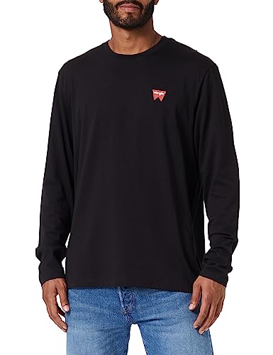 Wrangler T-shirt męski Ls Sign Off Tee, czarny, S