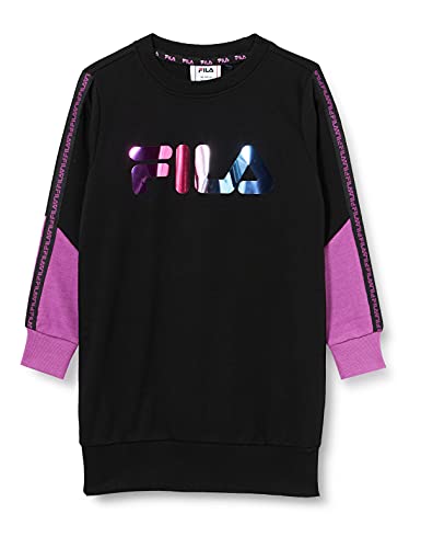 Fila Dzieci Dziewczyny Layla Bluza Sukienka Dziewczyna, Czarno-fioletowy kwiat kaktusa, 98