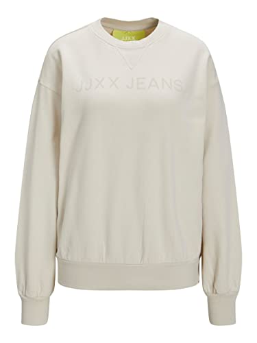 JACK & JONES Damska bluza Jjxx Jxdee Ls Loose Grunge Sweat Noos, Moonbeam/Szczegóły: tonal Emb Opt 8, XS