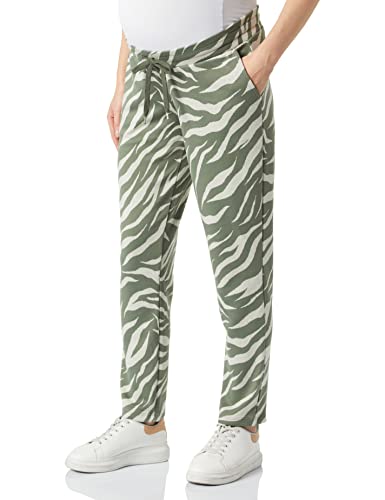 Bestseller A/S Damskie spodnie MLYATES Sweat Pants spodnie do biegania, Whitecap Gray/Pattern:Green Zebra, M, Whitecap Gray/Pattern:green Zebra, M