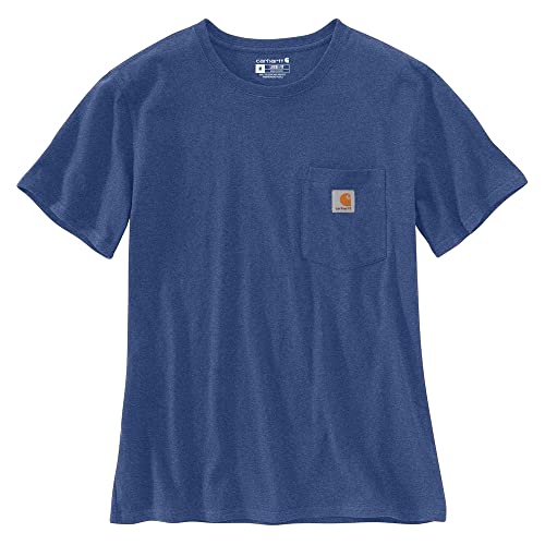 Carhartt Damska koszulka z krótkim rękawem o luźnym kroju, z krótkim rękawem, Scout Blue Heather, XL