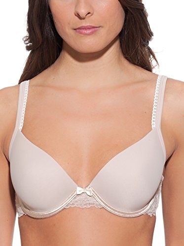 Selene Damski biustonosz Flavia, miseczki wyściełane pianką, z fiszbinami, Sand, 70C