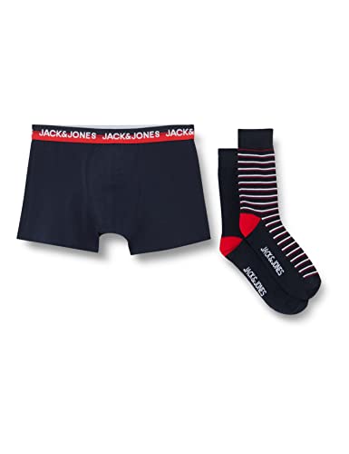 JACK & JONES Męskie bokserki Jacmazon Giftbox i skarpety, Navy Blazer/Pack:navy Blazer - Navy Blazer, S