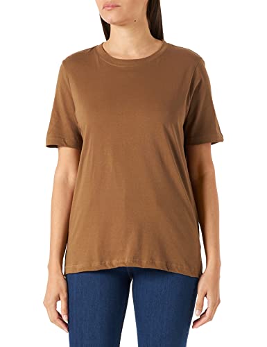 Minus Cathy GOTS T-shirt z krótkim rękawem | T-shirt damski w kolorze białym | jesienna bluzka damska, 737 Dark Teak, L