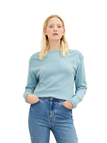 TOM TAILOR Damski Sweter z dekoltem w łódkę 1034466, 30914 - Tourmaline Melange, 3XL