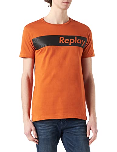 Replay T-shirt męski, 610 pomarańczowy, S
