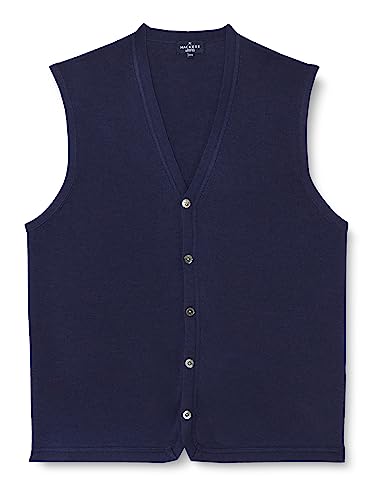 Hackett London Męski sweter kardigan GMD Merino Silk SL CDI, niebieski (granatowy), S, Niebieski (granatowy), S