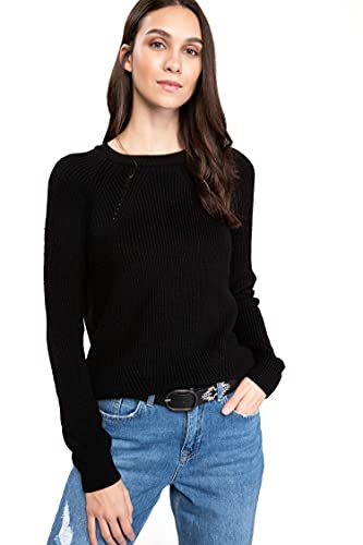 DeFacto Sweter normalny krój dla kobiet - sweter z golfem na topy damski (czarny, XL), czarny, XL