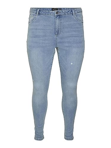 VERO MODA Dżinsy damskie VMPHIA HR Skinny J GU3162 Curve NOOS, jasnoniebieski (light blue denim), 54W / 32L