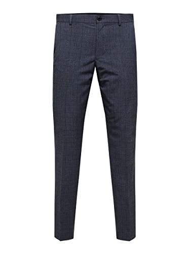SELECTED HOMME Spodnie męskie 175 Slim Fit w kratkę, Grau, 50