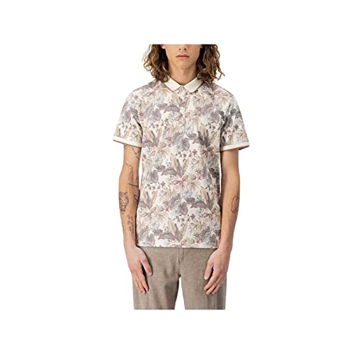 Teddy Smith - Pasy 2 MC - Męska koszulka polo - Casual - Ciemny Granatowy, Kwiatowy Biały Kość słoniowa, XL