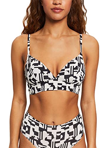 ESPRIT Bodywear damski nowoczesny nadruk RCS wirl.pad wyściełany biustonosz, czarny, 80 C, czarny, 80C