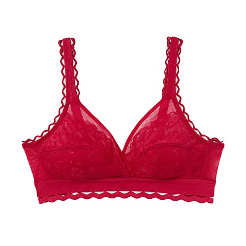 Playtex Biustonosz Bez obręczy z koronki Recykling Damski x1, Różowy (Sweet Begonia), 110D