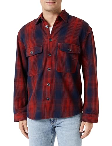 SELETED HOMME Męska koszula flanelowa Slhloosemason-Flannel Overshirt Noos, brązowy, S