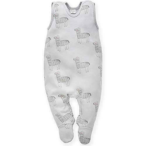 Pinokio Dziecięce śpioszki Wild Animals, 100% cotton grey with zebras, unisex rozm. 50-68 (50), szary, 50