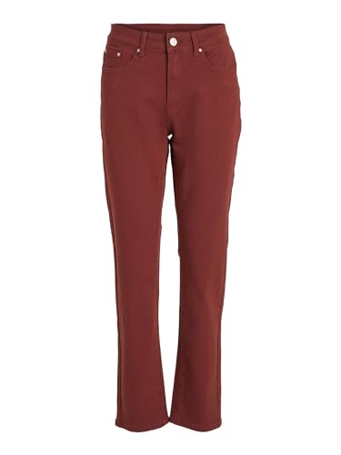 Vila Damskie spodnie Vistray RW Color Denim-NOOS, Fired Brick, 42/32, Fired Brick, 42W / 32L