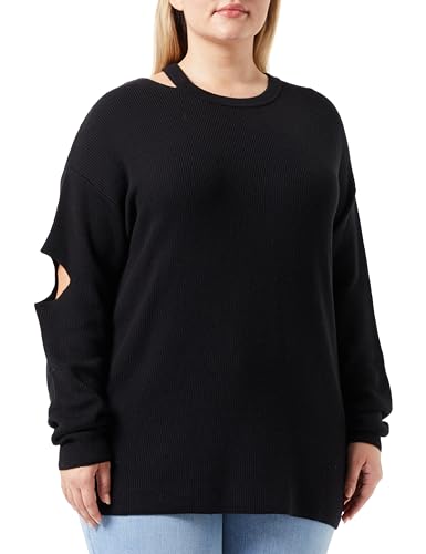Replay Sweter damski Used Look, 098 BLACK, S