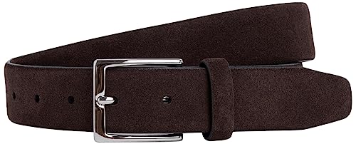 Hackett London Męski zamszowy pasek z piórami, Brązowy (czekolada), 50
