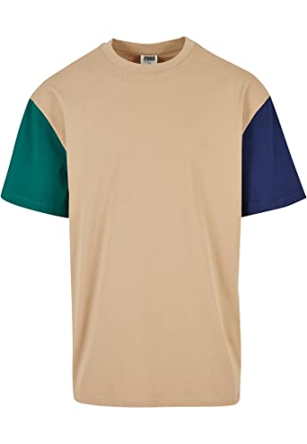 Urban Classics Męski T-shirt Organic Oversized Colorblock T-Shirt, unionbeige, 3XL, beżowy unionowy, 3XL