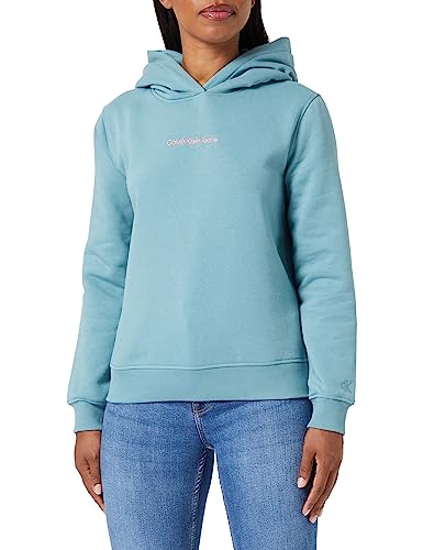 Calvin Klein Jeans Damska bluza z kapturem Institutional Regular, Arktyczny/neonowy róż, S