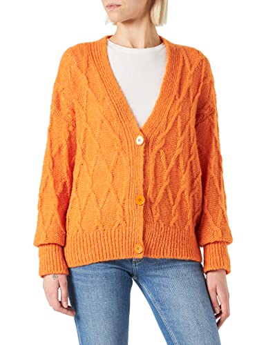 United Colors of Benetton Damski kardigan M/L 1168d601e sweter, pomarańczowy 8d4, S