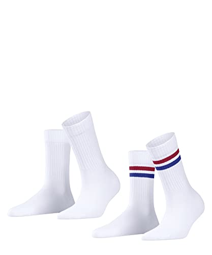 ESPRIT Kobiety Skarpety Tennis Stripe 2-Pack W SO Trwała Organiczna Bawełna jednokolorowe 2 Pak, Biały (Woolwhite 2100), 39-42