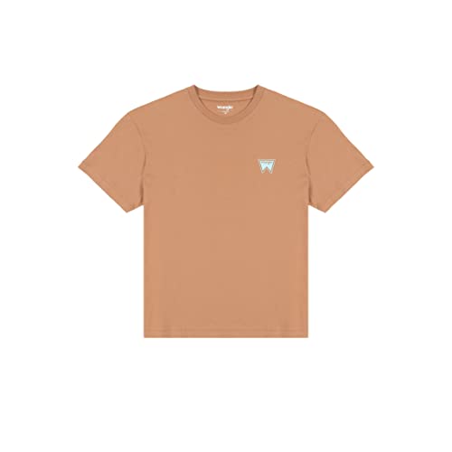 Wrangler Męski t-shirt graficzny, Burro Brown, XL, Burro Brown, XL
