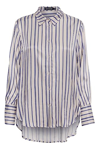 Soaked In Luxury Damska koszula Casual Fit Długie rękawy Button Up Printed, Pasek przybrzeżny fiord, S