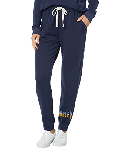 Hurley Damskie spodnie do biegania Delilah Burnout Fleece Jogger, indygo (Mood Indigo), S, niebieski indygo (Mood Indigo), S