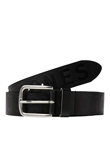 JACK & JONES Jacporto Jeans Leather Belt NOOS skórzany pasek, czarny, rozmiar 80, czarny
