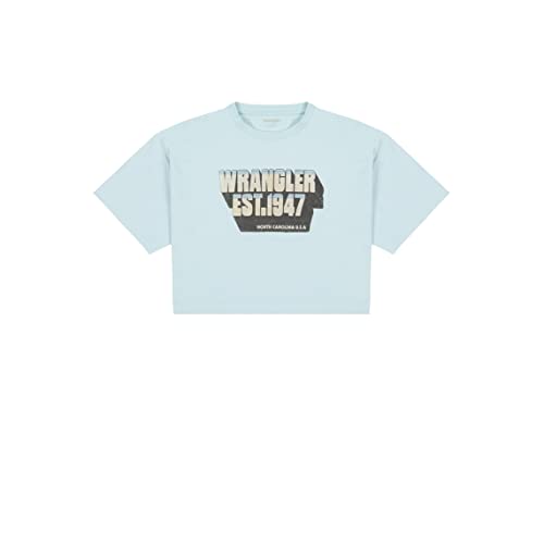 Wrangler Damska koszulka Boxy Tee, NIEBIESKI, XS