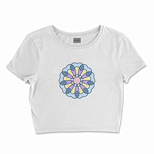 Bona Basics, Damski T-shirt basic, z nadrukiem cyfrowym, 100 bawełny, biały, swobodny, damski top, rozmiar: M, biały, M