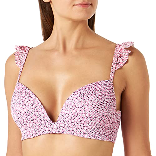 women'secret Damski top wewnętrzny biustonosz z fiszbinami Riviera, różowy nadruk, 36C