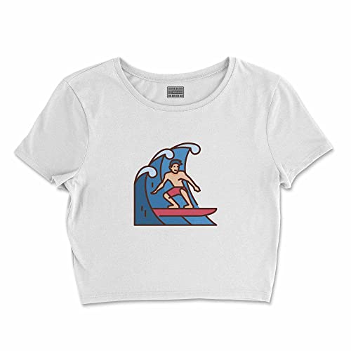Bona Basics, Koszulka damska z nadrukiem cyfrowym,%100 bawełna, biała, casualowa, topy damskie, rozmiar: XL, biały, XL Krótki