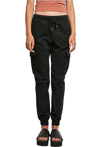 Urban Classics Damskie spodnie cargo z wysokim stanem, spodnie cargo z wysokim stanem, dostępne w wielu kolorach, rozmiary XS-5XL, czarny, XS