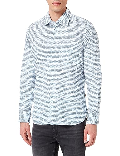 BOSS Męska koszula Remiton Regular -Fit z bawełny strukturalnej, Natural101, XL