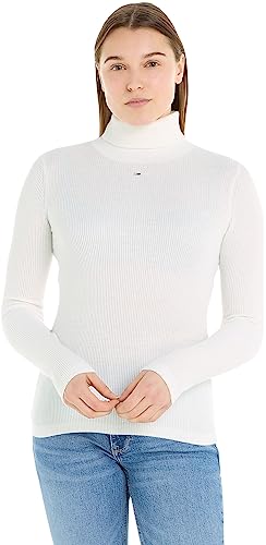 Tommy Jeans Damska bluza z golfem Tjw Essential, Starożytna biel, XXS