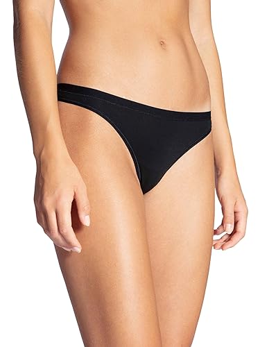 Calida Natural Comfort Stringi damskie, Czarny (Schwarz 992), M
