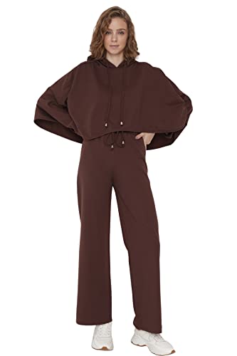 Trendyol Damskie spodnie dresowe damskie, Brązowy, M