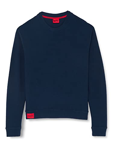 HUGO Damska bluza prążkowana, Dark Blue405, XXL
