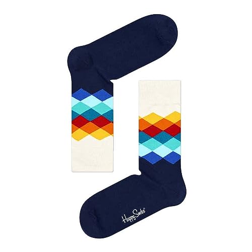 Happy Socks kolorowe i zabawne skarpetki Faded Diamond Sock Rozmiar 41-46