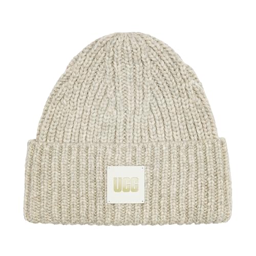 UGG Męska czapka M Chunky Rib Beanie M czapka z grubej dzianiny, jasnoszara, rozmiar O/S, jasnoszary, Rozmiar Uniwersalny