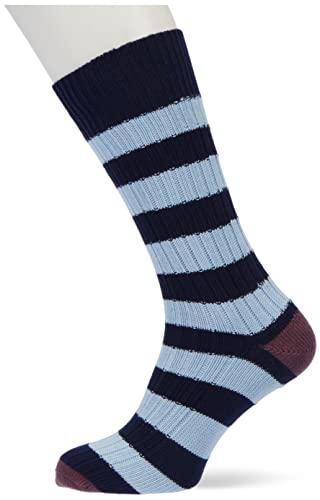 Hackett London Męskie skarpety Chunky Rugby TRI, granatowe / Sky, S/M