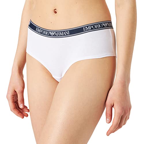 Emporio Armani Damskie spodnie z logo Iconic Cheeky, biały, XL