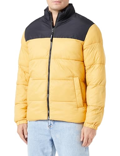 Bestseller A/S Męska kurtka puchowa JJETOBY Collar SN, Honey Gold/Detail:Black Blocking, XL, Honey Gold/Detail:black Blocking