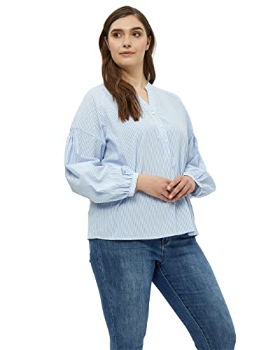 Peppercorn Damska bluzka Mandy z dekoltem w serek Curve, Serenity Blue ST, 16, Serenity Blue St, 42-Du?e rozmiary