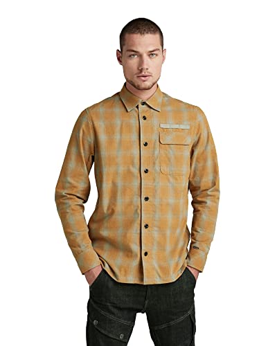 G-STAR RAW, Męska koszula z kieszonką na długopis, Mehrfarbig (Dk Vulcan Phill Check C857-c978), S