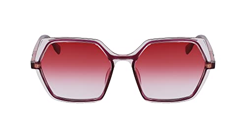 KARL LAGERFELD Damskie okulary przeciwsłoneczne KL6083S, ciemna truskawka/róża, jeden rozmiar, Ciemna truskawka/róża, Rozmiar uniwersalny